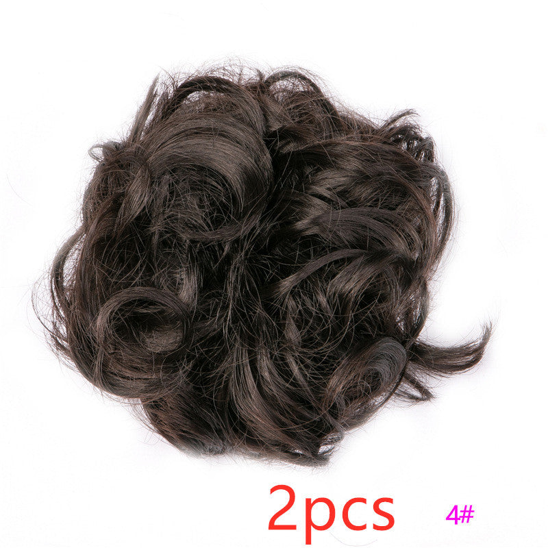 Europe, Japan, and South Korea popular hair bun fluffy natural drawstring curly hair ball head hair ring hair set female hair accessories chemical fiber hair Europe, Japan, and South Korea popular hair bun fluffy natural drawstring curly hair ball head hair ring hair set female hair accessories chemical fiber hair